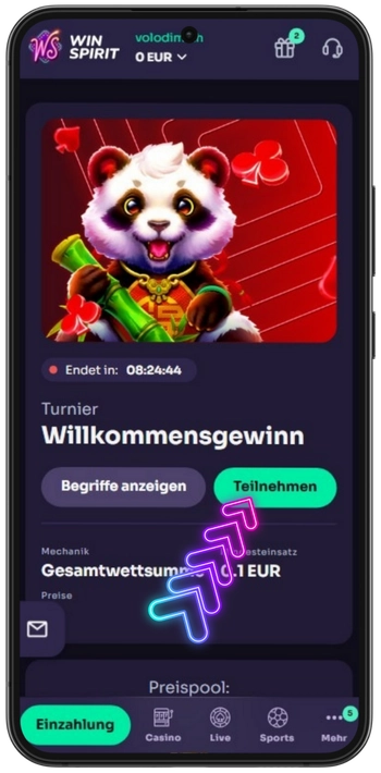 Winspirit Casino Teilnahme bestätigen