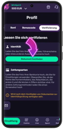 WinSpirit Melden Sie sich bei Ihrem Konto an