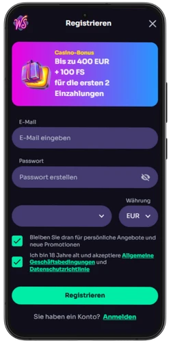 WinSpirit-Registrierung Schritt 1